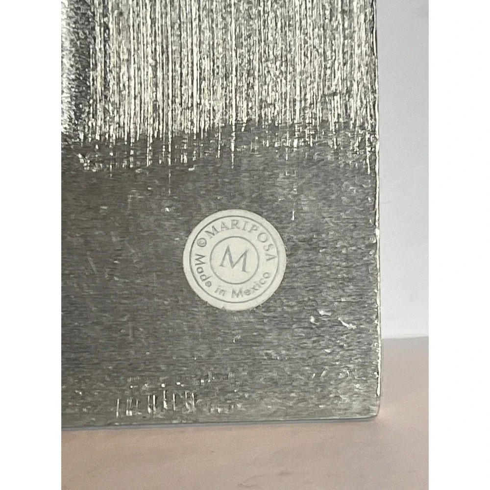 Mariposa Brillante Pineapple Picture Frame Silver Recycled Aluminum 4x6 Mexico